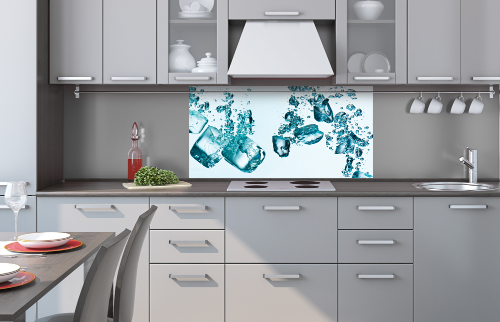 Kuchynská zástena z akrylátového skla - Ľadové kocky 40 x 80 cm