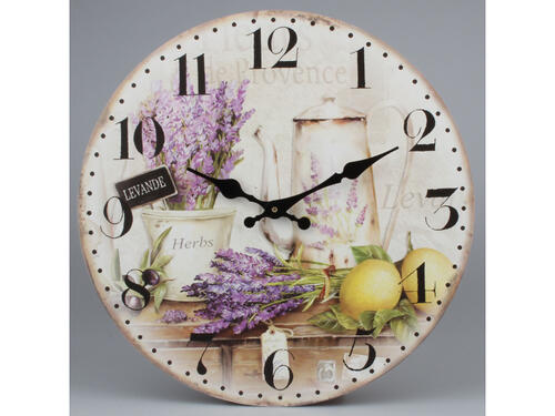 Nástenné drevené hodiny, 34 cm – Herbs