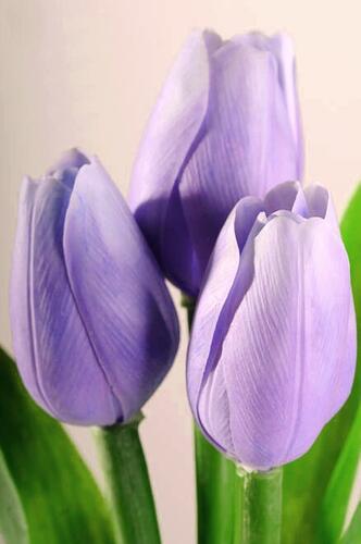 Dekoračný umelý kvet - Tulipán svetlofialový 40 cm