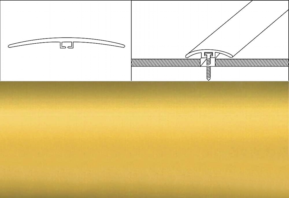Prechodové lišty šírka 4 cm x dĺžka 270 cm – zlatá matná