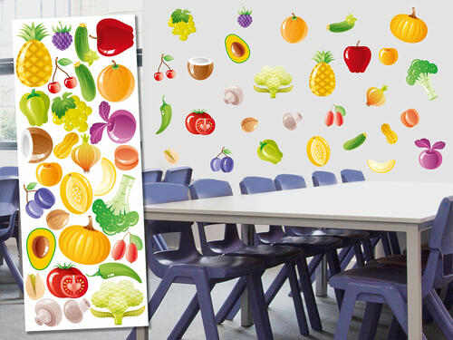 Dekoračné nálepky na stenu - Ovocie a zelenina 1 - 65 x 165 cm