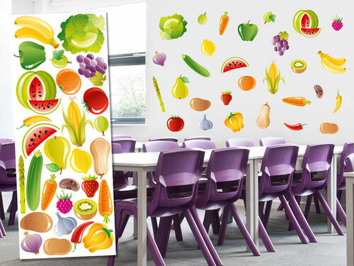 Dekoračné nálepky na stenu - Ovocie a zelenina 2 - 65 x 165 cm