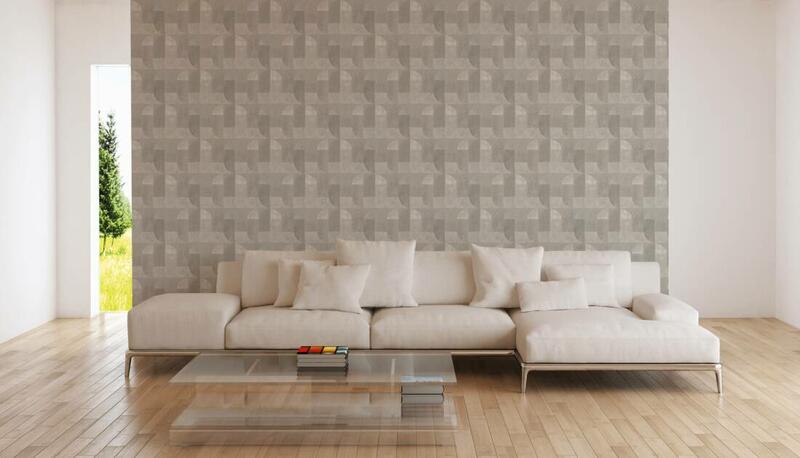 Tapeta do obývačky v retro dizajne v škandinávskom štýle - béžová, krémová, hnedá
