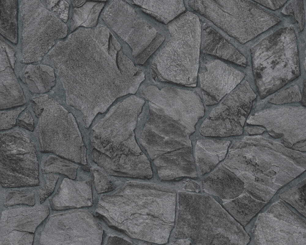 Vliesové tapety 38936-7 Terra - šedočierna, kamene