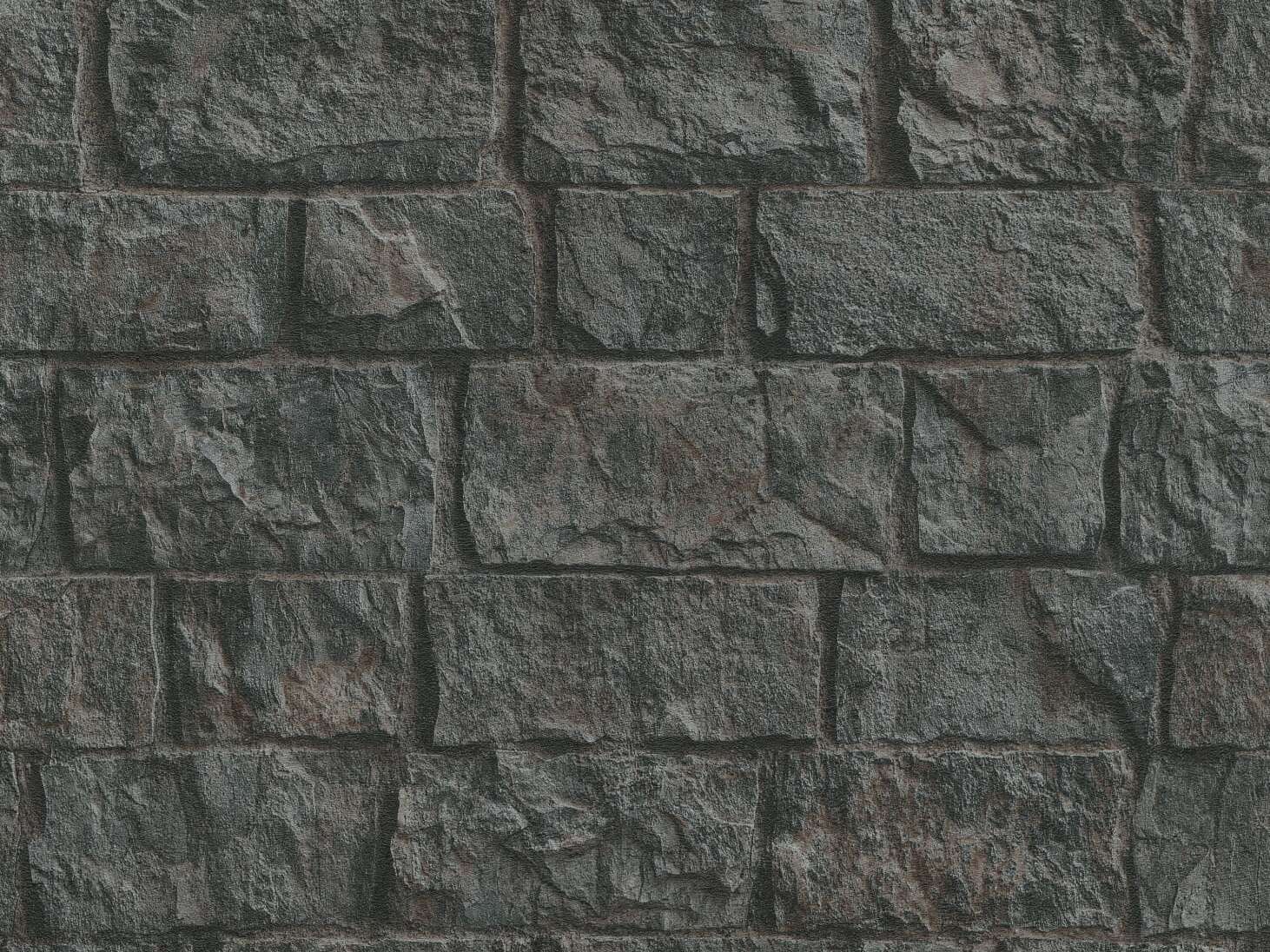 3D tapeta kamenný obklad v čiernej farbe, ER-601883