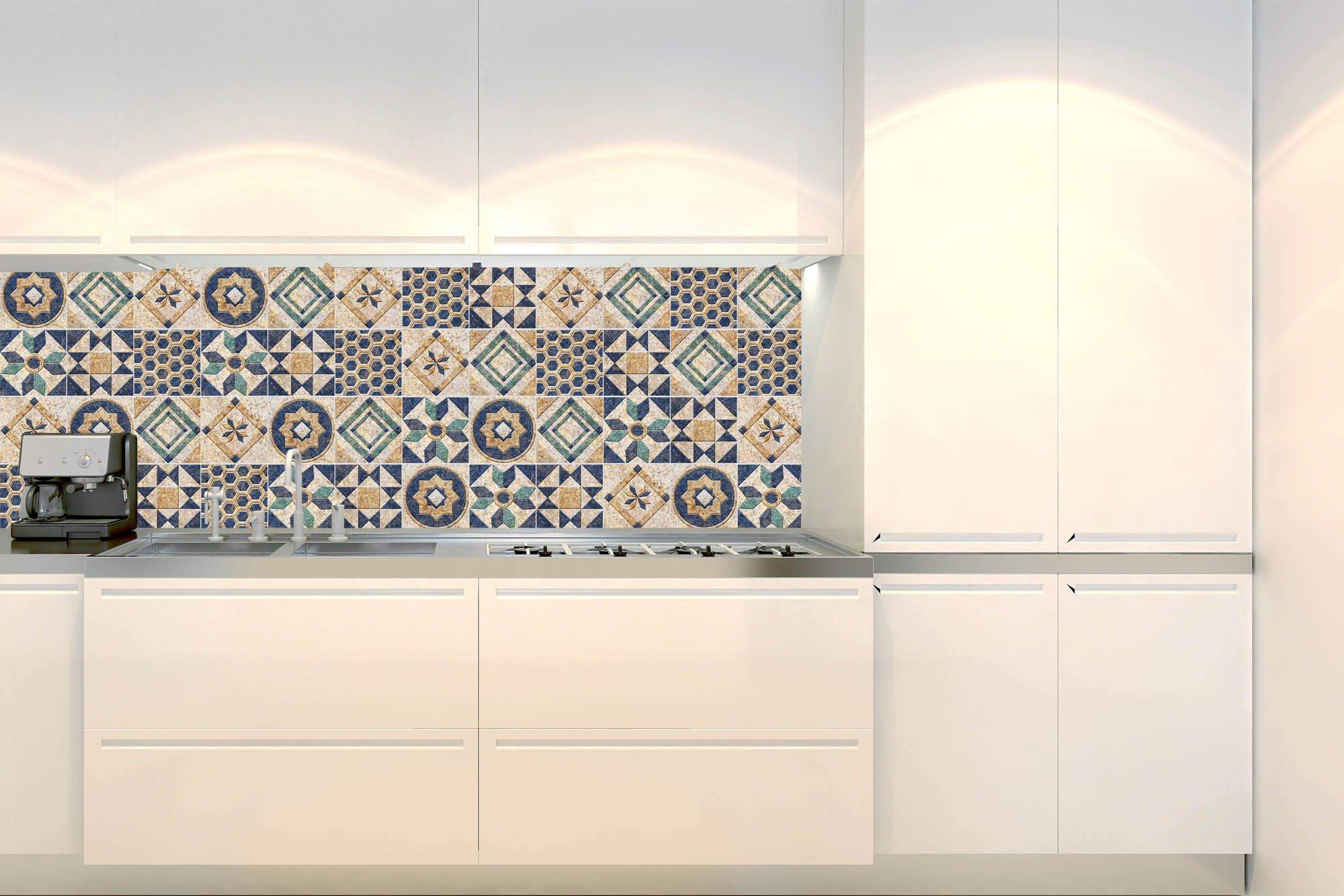 Fototapeta do kuchyne KI-180-165 Geometrická mozaika 60 x 180 cm