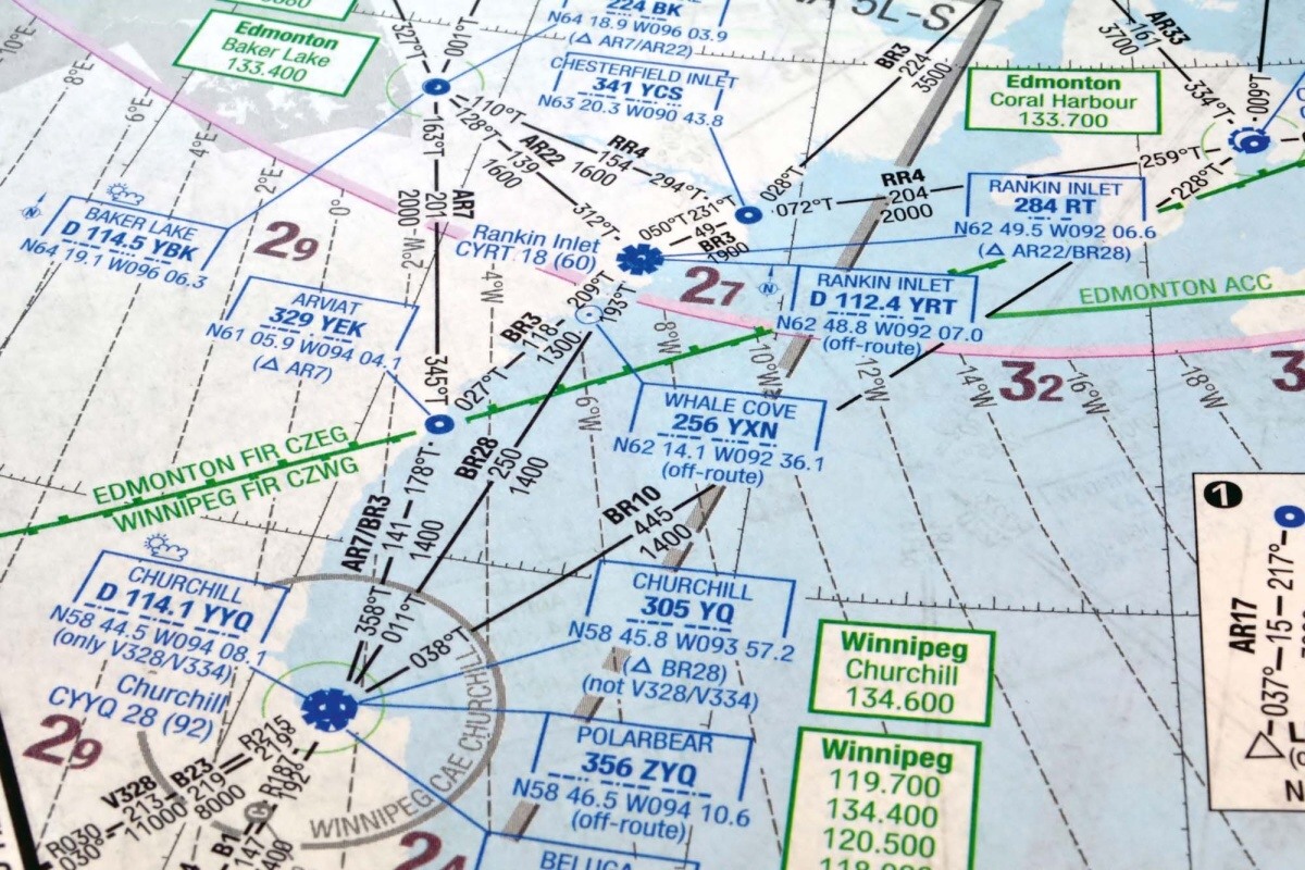 Fototapeta MS-5-1492 Letecká navigačná mapa 375 x 250 cm