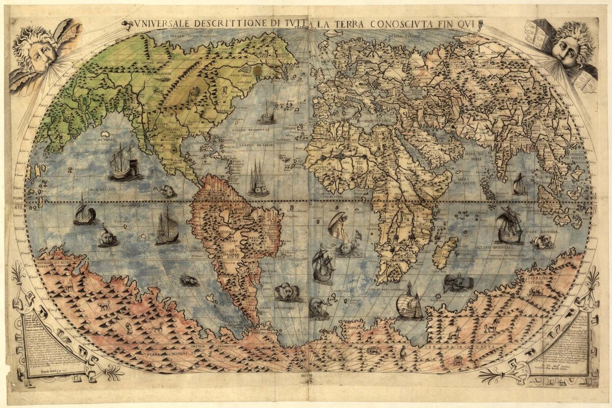 Fototapeta MS-5-1499 Staroveká mapa sveta 375 x 250 cm