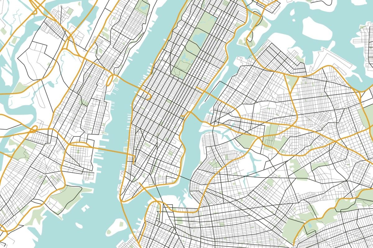 Fototapeta MS-5-1526 Mapa New York 375 x 250 cm