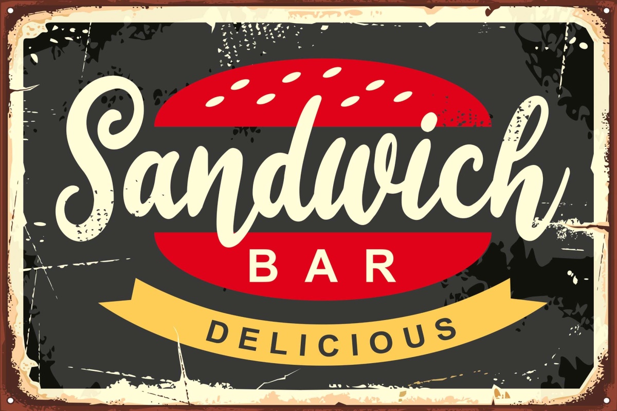 Fototapeta MS-5-2114 Značka starého sandwich baru 375 x 250 cm