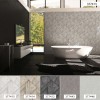 Betónová tapeta do kúpeľne geometrický dizajn a opotrebovaný vzhľad - sivá, biela, antracitová
