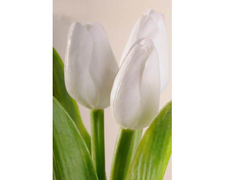 Dekoračný umelý kvet - Tulipán biely svetlý 40 cm