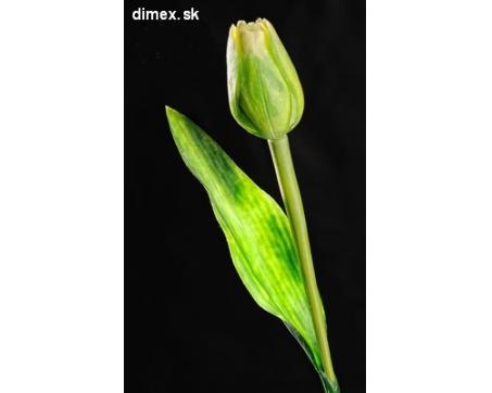 Dekoračný umelý kvet - Tulipán zelený 40 cm