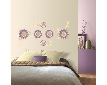 Nálepky na stenu - Kvety fialové