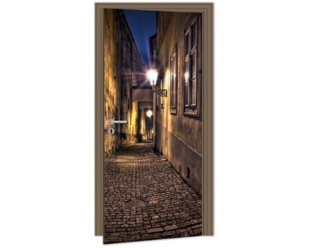 Fototapeta na dvere DL-050 Nočná ulica 95 x 210 cm