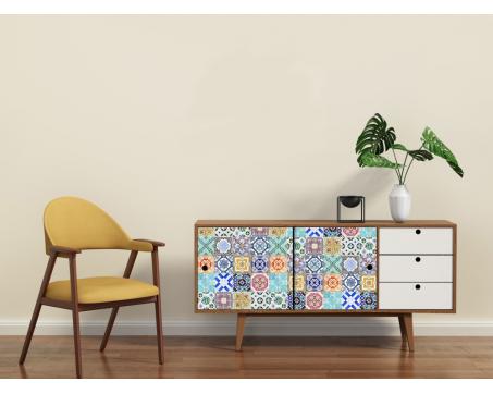 Nálepky na nábytok - Farebná mozaika, 85 x 125 cm