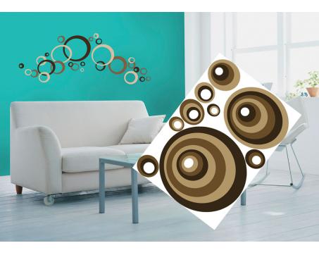 Dekoračné nálepky na stenu Hnedé kruhy - 50 x 70 cm
