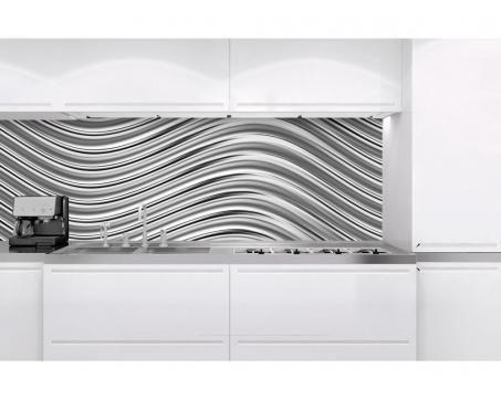 Fototapeta do kuchyne KI-180-103 Strieborné vlny 60 x 180 cm