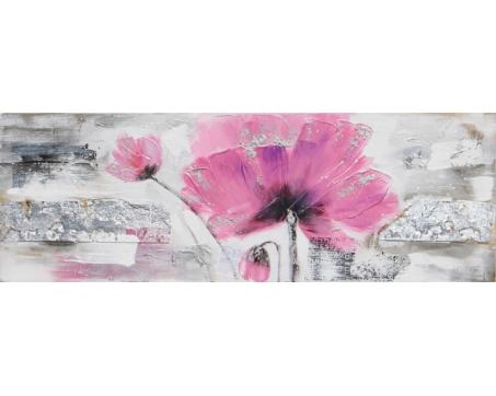 Maľované obrazy, Ružový kvet 50 x 150 cm