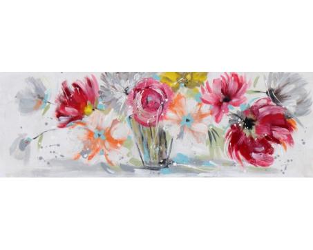 Maľované obrazy, Váza s kvetmi 50 x 150 cm
