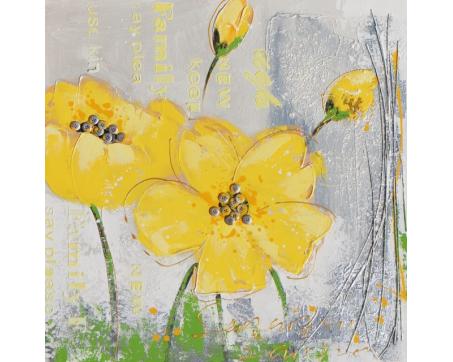 Maľované obrazy, Žlté kvety 60 x 60 cm