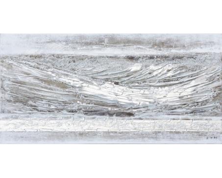 Maľované obrazy, Abstrakt, šedá 70 x 140 cm