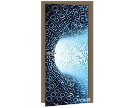 Fototapety na dvere - Binárny kód modrý 95 x 210 cm