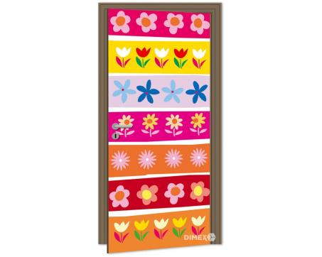 Fototapety na dvere - Farebné kvety 95 x 210 cm