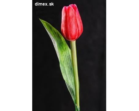 Dekoračný umelý kvet - Tulipán ružovo-červený 40 cm