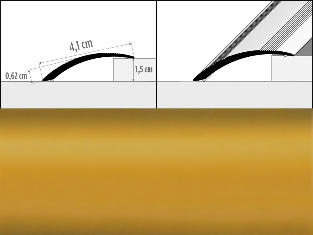 Prechodové lišty A48, šírka 4,1 cm x dĺžka 200 cm - zlatá