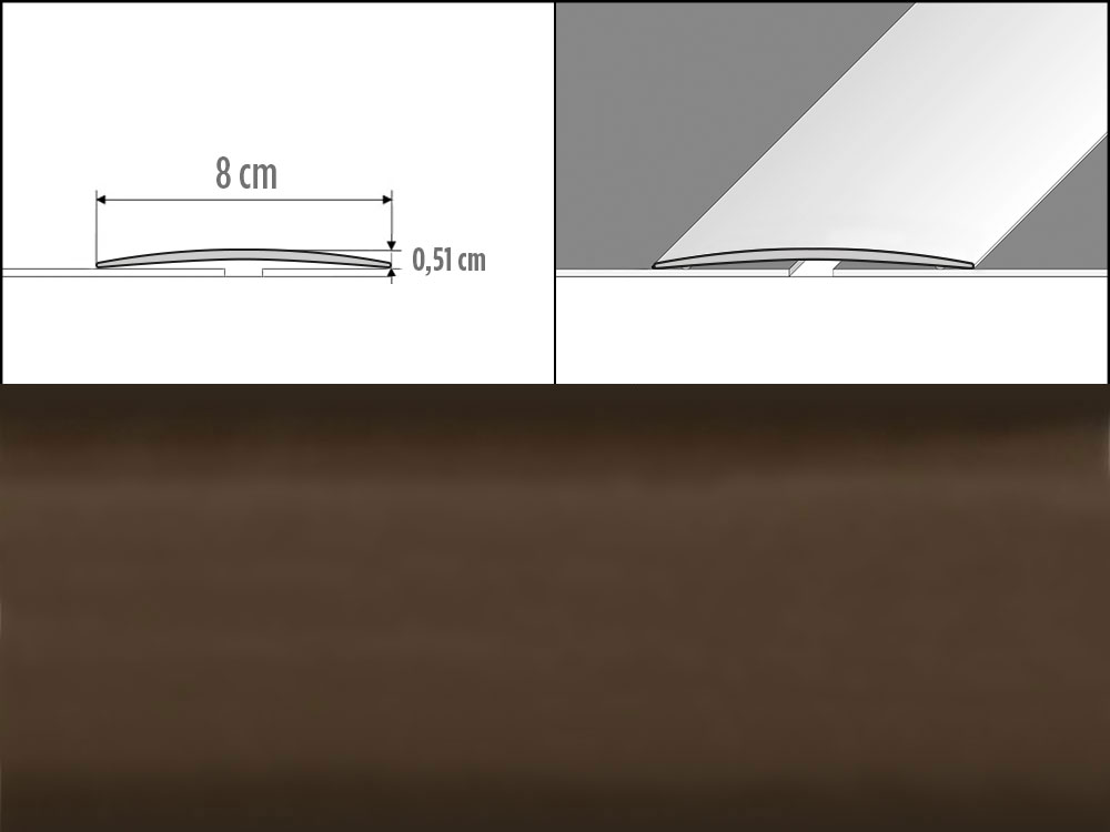 Prechodové lišty A71, šírka 8 cm x dĺžka 100 cm - bronz