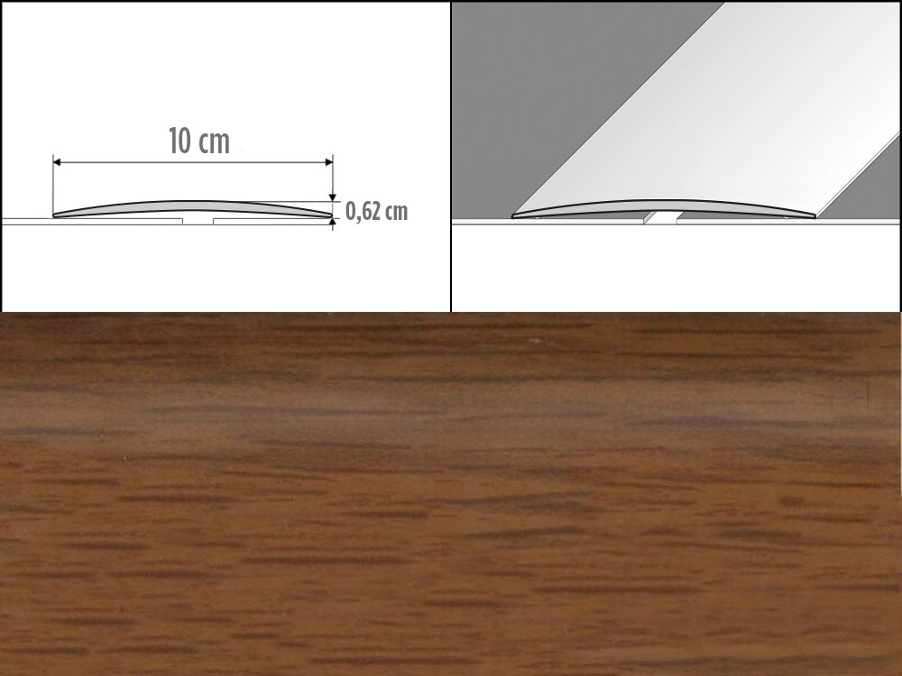 Prechodové lišty A72, šírka 10 cm x dĺžka 100 cm - frézia