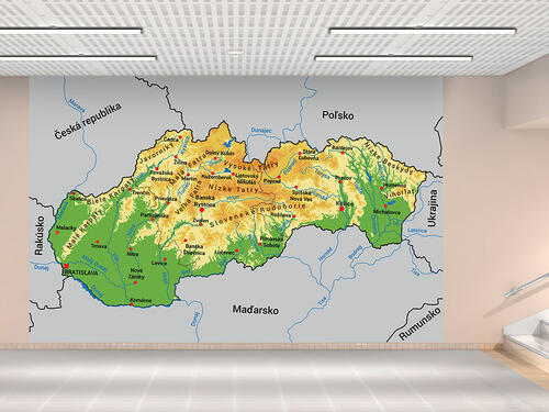 Digitapeta na stenu - Geografická mapa Slovensko