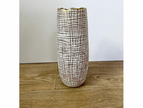 Dekoračná váza Selma bielozlatá, 28 cm