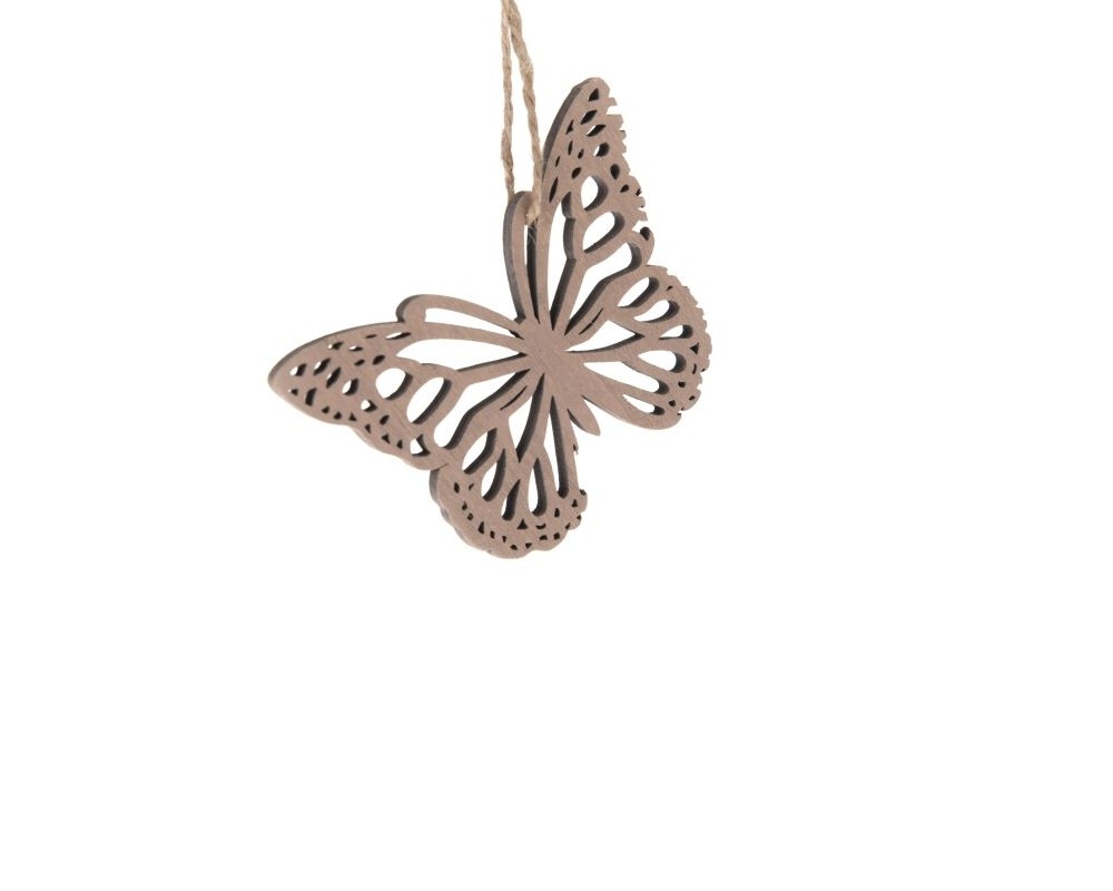 Drevená ozdoba na zavesenie Motýľ, 10 cm