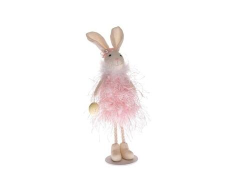 Textilý veľkonočný zajačik ružový, 20,5 cm