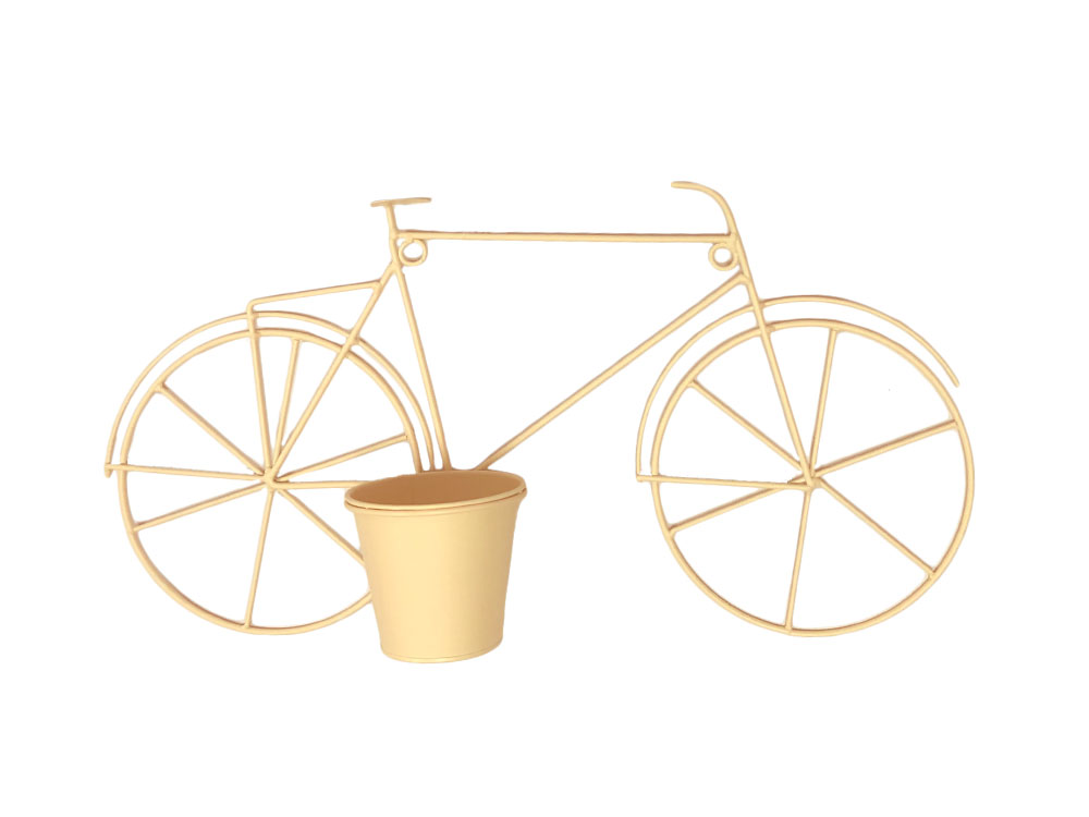 Závesný kvetináč - Bicykeľ béžový 41 cm