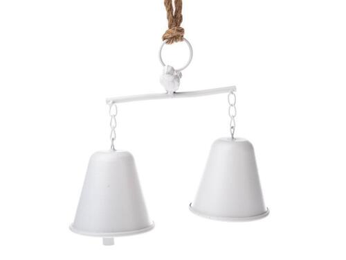 Kovové zvončeky na zavesenie 21 cm, biele