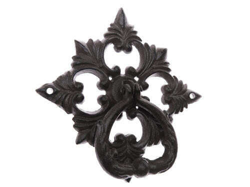Dekorácie z liatiny, patinované klopadlo – hnedý, 16,5 cm