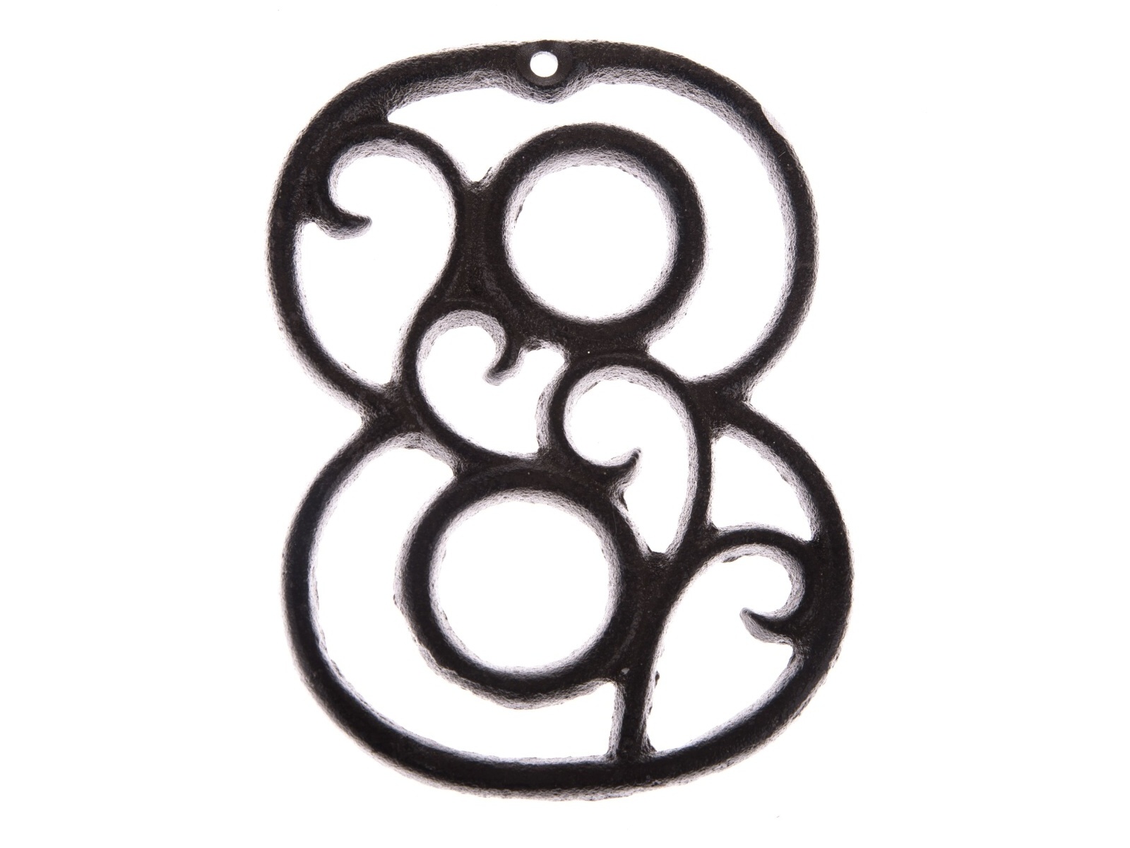 Dekorácie z liatiny, patinované hnedé číslo "8", 12 cm