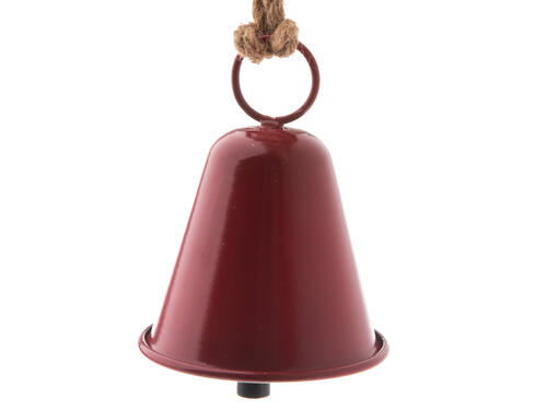 Kovové zvončeky červený 12 cm