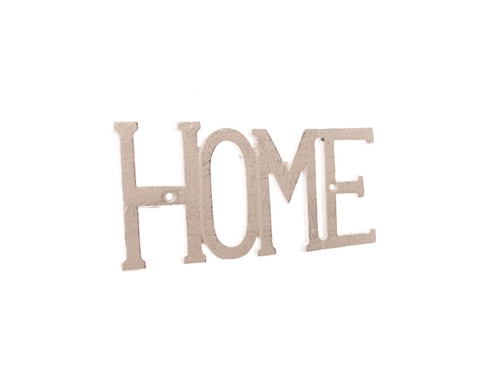 Liatinový nápis HOME, biely 26,5 cm