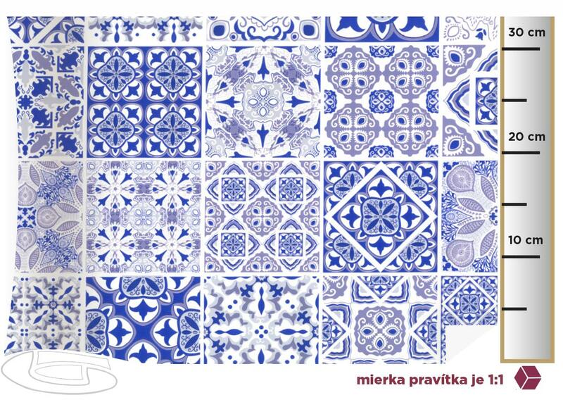 samolepiaca dekoratívna fólia modrá mozaika kachličky