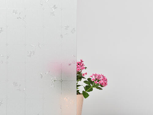 Statické fólie na sklo S4532 kryštaľové kvety - 45 x 150 cm (1ks)