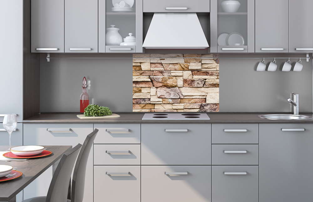 Kuchynská zástena z hliníkovej dosky - Kamenný obklad 40 x 60 cm