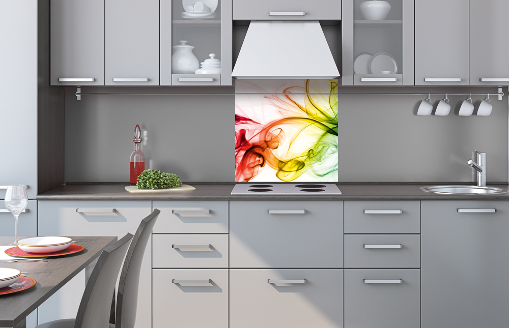 Kuchynská zástena z akrylátového skla - Farebný dym 60 x 60 cm