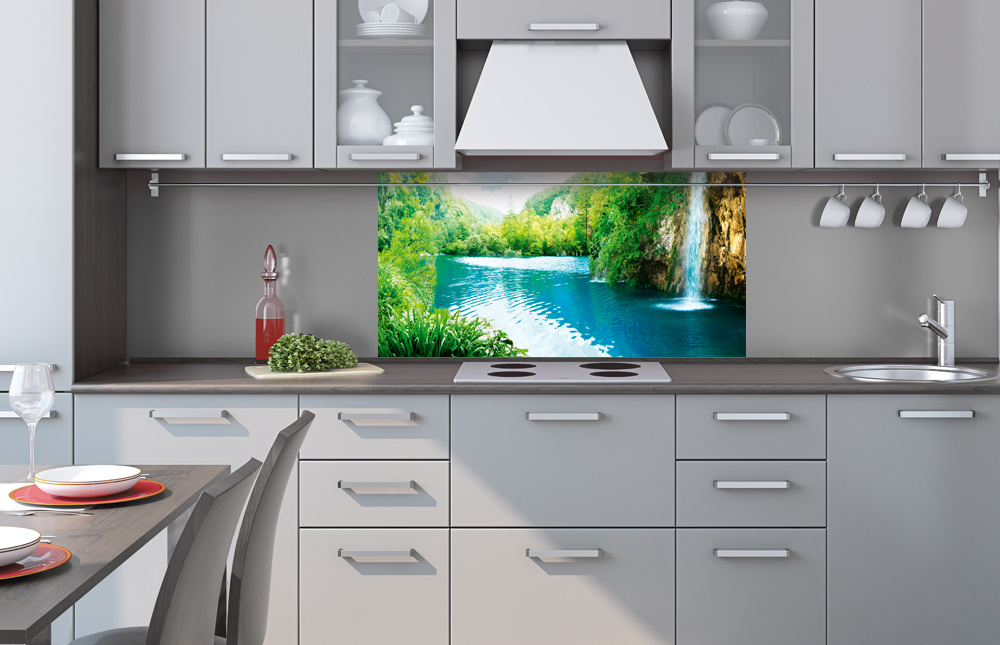 Kuchynská zástena z hliníkovej dosky - Relax v prírode 40 x 80 cm