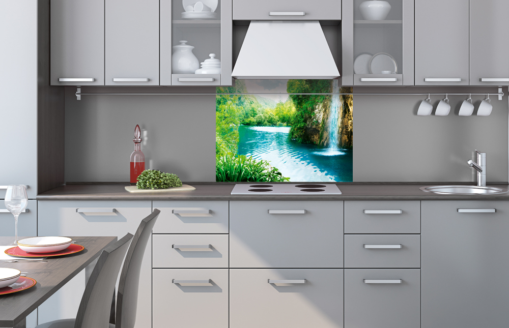 Kuchynská zástena z hliníkovej dosky - Relax v prírode 60 x 80 cm