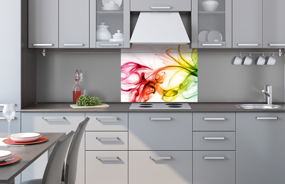 Kuchynská zástena z akrylátového skla - Farebný dym 60 x 80 cm