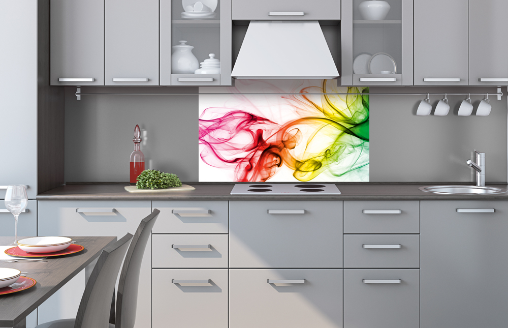 Kuchynská zástena z akrylátového skla - Farebný dym 60 x 100 cm